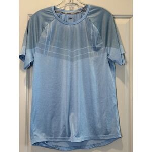 Hind Performance Running T Shirt Mens Medium Blue Raglan Sleeve Sweat Wicking